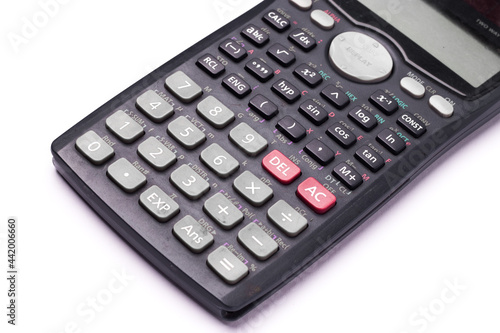 Scientific Calculator with a textured background stock image.