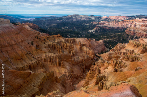 Amazing beautiful perspective view from viewpoint in the Cedar Breaks.