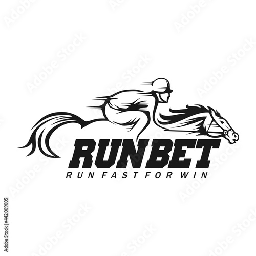 horse racing logo design brand vector