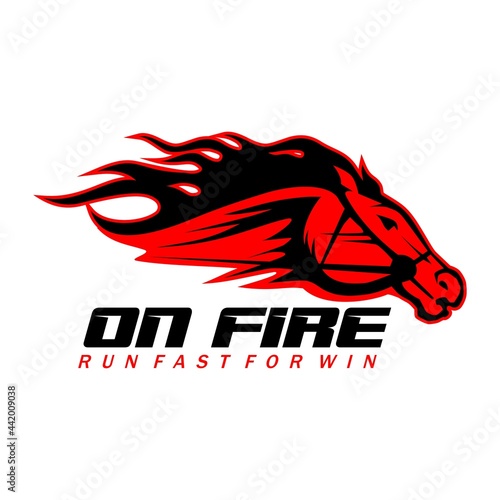 horse racing logo design brand vector