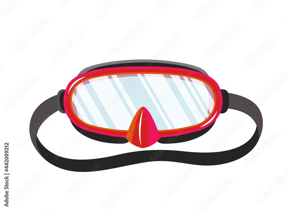 Snorkel mask for diving and swimming. Illustration of swimming masks or goggles for scuba diving. Realistic diver equipment for summer holidays Snorkel mask for diving and swimming. Illustration of swimming masks or goggles for scuba diving. Realistic diver equipment for summer holidays