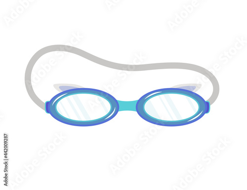 Goggles for diving and swimming. Illustration of goggles for scuba diving. Realistic diver equipment for summer holidays