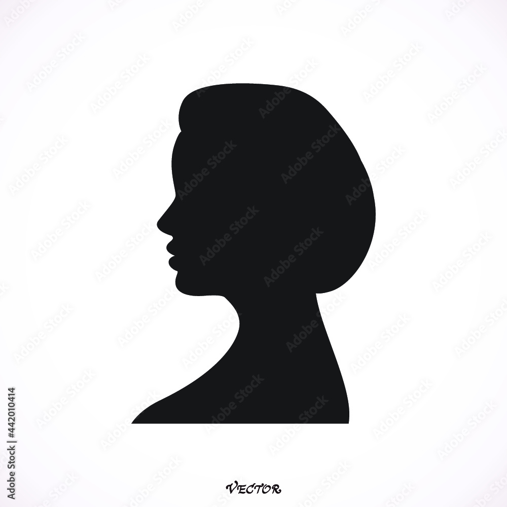 beautiful girl silhouette with stylish hairstyle beautiful girl silhouette with stylish hairstyle