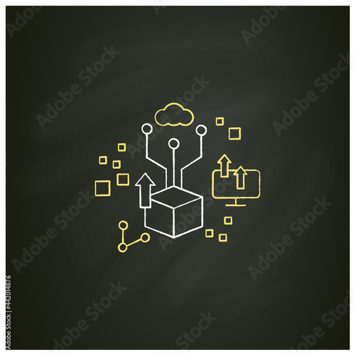 Digital potential chalk icon. Competitiveness and growth. Digital transformation concept.Isolated vector illustration on chalkboard