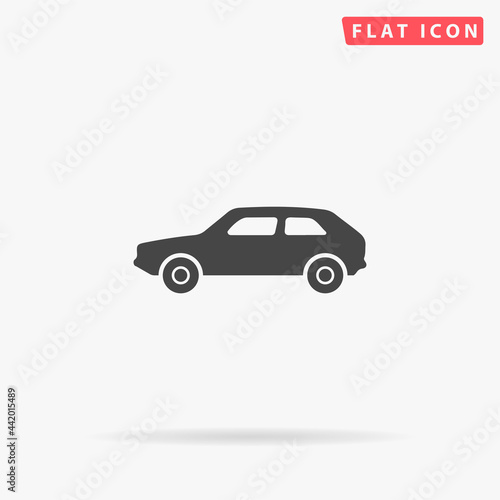 Hatchback Car flat vector icon. Hand drawn style design illustrations