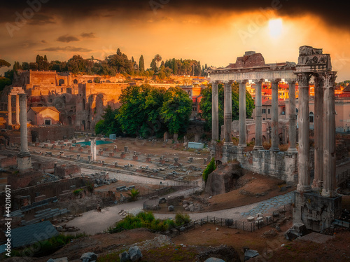 Rome Imperial Forums at sunset