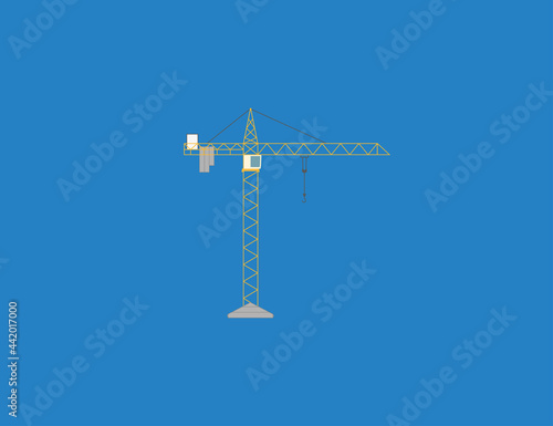 Cargo crane, tower crane icon. Vector illustration.