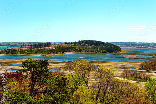 Photo Choate hog island, the largest island in the Essex River Estuary, that provides