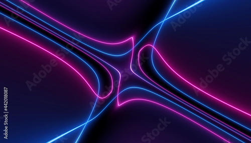 neon blue pink curvy futuristic abstract galaxy curvy lines laser scientific Sci-Fi high resolution