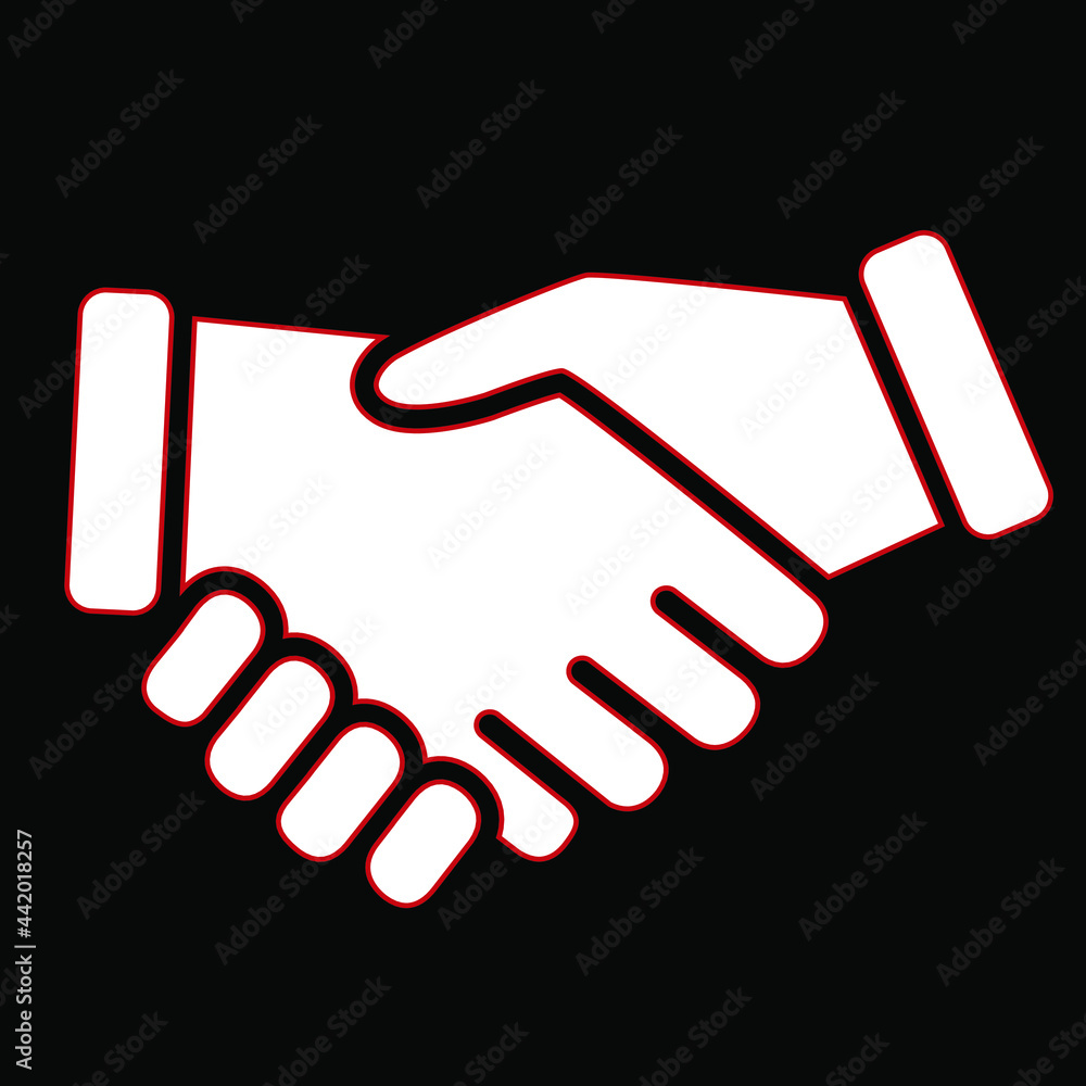 Obraz premium Handshake Friendship Partnership Minimalistic Flat Line Outline Stroke Icon Pictogram Symbol