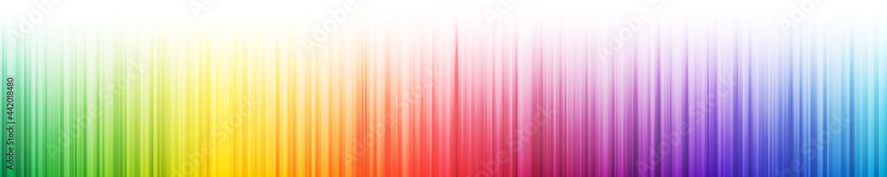 Rainbow gradient vertical stripes with fade out effect on white background.  Many random transparent overlapped colorful lines. Vector illustration 素材庫 向量圖