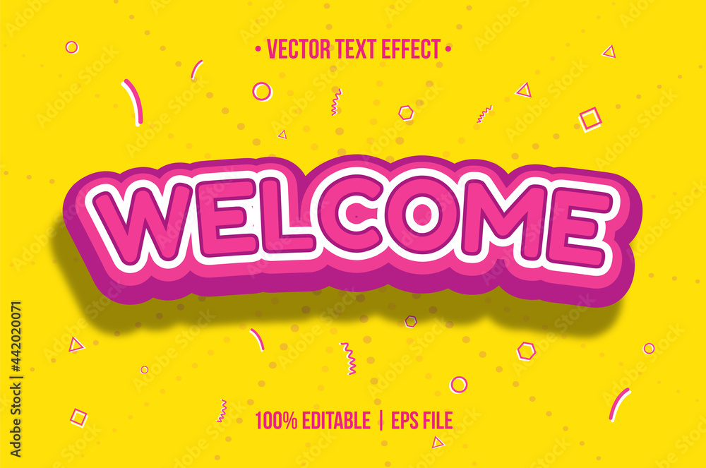 Welcome editable vector text effect.