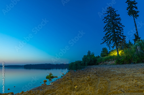 Senezh Lake after sunset. Moscow oblast photo