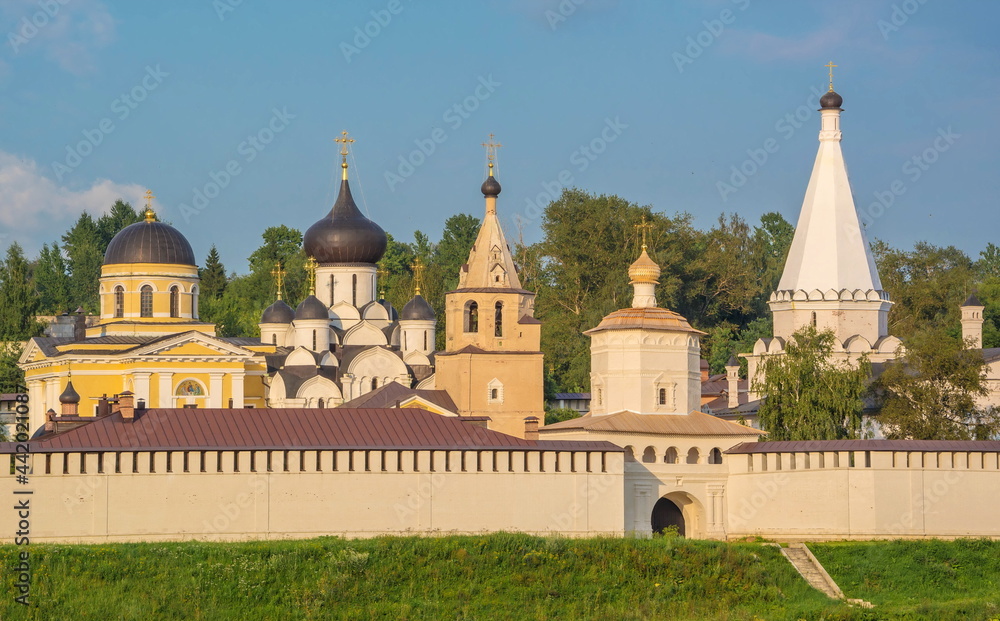 Ancient Orthodox Holy Dormition Monastery in the old Russian town of Staritsa