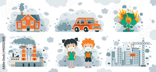 Concept Drawing Of Air Pollution