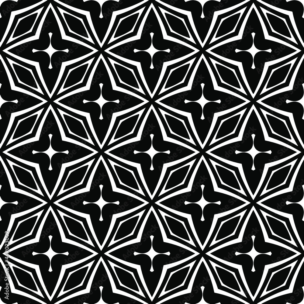 floral seamless pattern background.Geometric ornament for wallpapers and backgrounds. Black and white pattern. floral seamless pattern background.Geometric ornament for wallpapers and backgrounds. Black and white pattern.