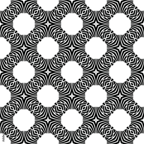 floral seamless pattern background.Geometric ornament for wallpapers and backgrounds. Black and white pattern.  
