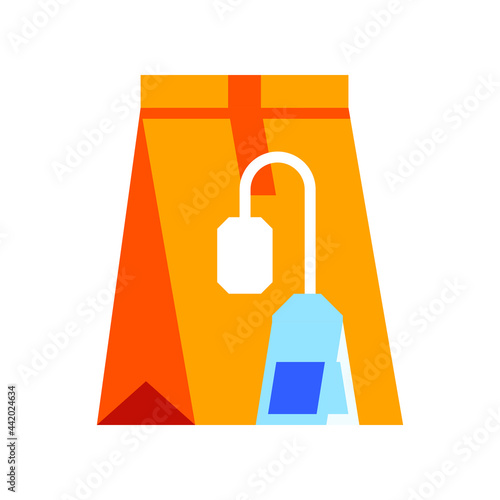 Tea bag flat vector icon