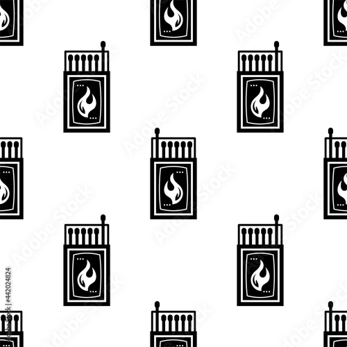 Matchbox Icon Seamless Pattern, Matchstick Icon, Matchbook Icon