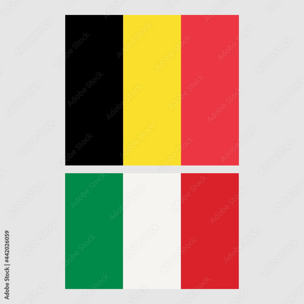 flags of Belgium and Italy