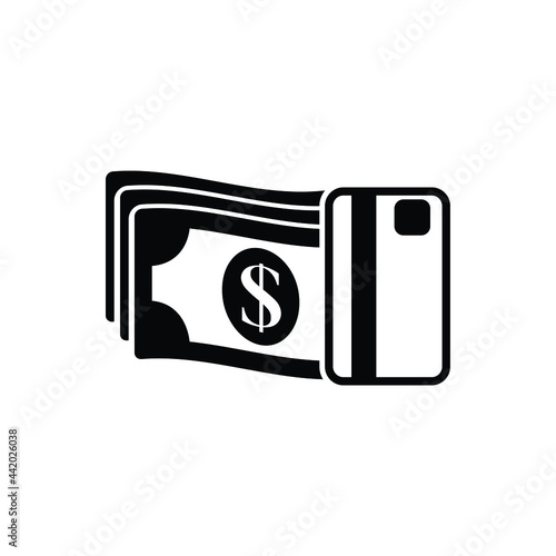 payment icon money with bank card sign vector 
