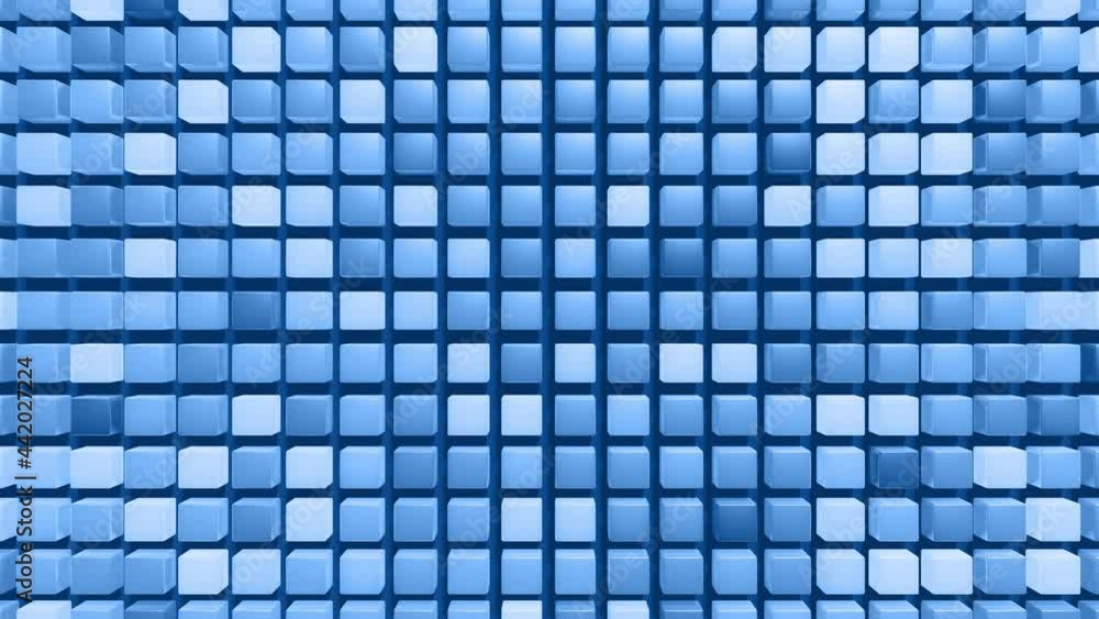 3d abstract dark geometric bg with gray cubes flash with blue neon light in 4k randomly. Smooth looped animation. Cubes form a flat structure. Creative simple motion design bg with 3d objects 3d abstract dark geometric bg with gray cubes flash with blue neon light in 4k randomly. Smooth looped animation. Cubes form a flat structure. Creative simple motion design bg with 3d objects