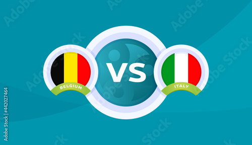 belgium vs italy match vector illustration Football euro 2020 championship