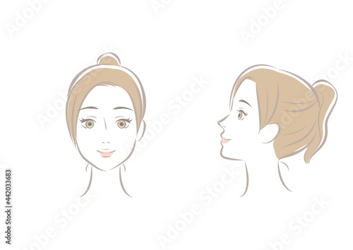 女性の顔のイラスト