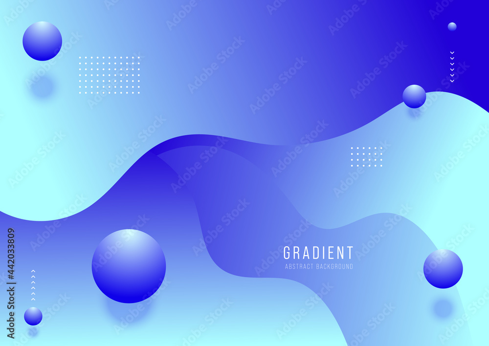 Abstract fluid dynamic background with colorful gradient wave modern art style