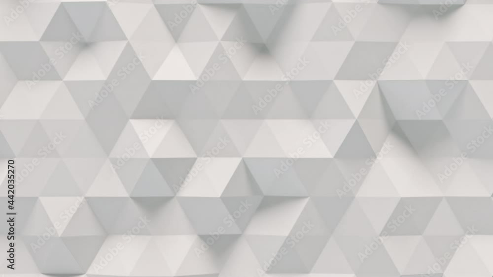Abstract low poly surface motion background. Moving polygonal plane
