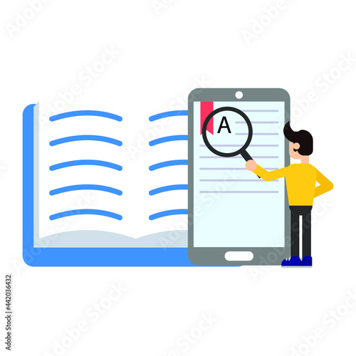 book and ebook reader device icon illustration vector graphic