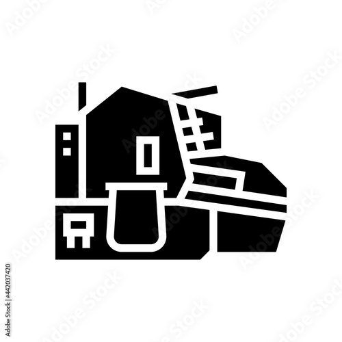 chicken meat manufacturing factory machine glyph icon vector. chicken meat manufacturing factory machine sign. isolated contour symbol black illustration