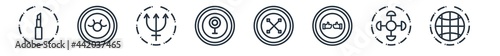 linear set of zodiac outline icons. line vector icons such as beauty, zinc, neptune, beauty, gods guidance, earth vector illustration.