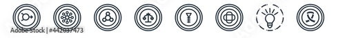 linear set of zodiac outline icons. line vector icons such as spirit, gods shield, silver, justice, soapstone, cancer vector illustration.