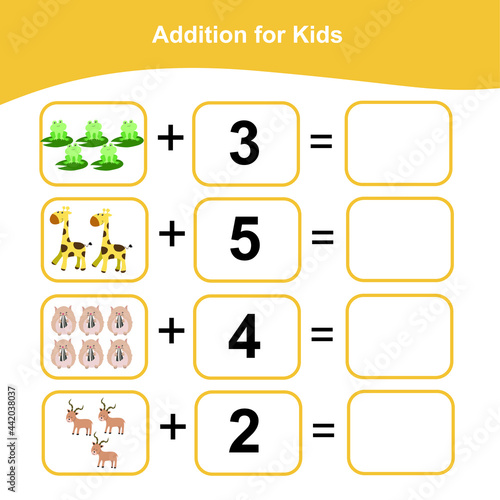 Counting game for preschool children. This worksheet is good for children to counting well. Educational printable math worksheet. Additional math games for kids. Vector illustration.