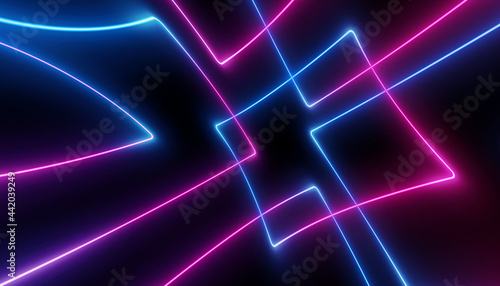 neon blue pink abstract futuristic galaxy ultraviolet curvy glowing dna neuron lines laser scientific Sci-Fi high resolution abstract black background mobile apps web and social media posts