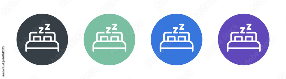 Bedroom icon. Containing bed, room and house roof icon vector illustration Bedroom icon. Containing bed, room and house roof icon vector illustration