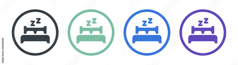 Set icon of resting or sleeping room icon vector isolated on white background. Bedroom concept Set icon of resting or sleeping room icon vector isolated on white background. Bedroom concept