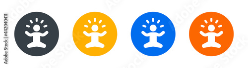 Yoga pose vector icon. Meditation and relaxation symbol illustration. Wellness concept.