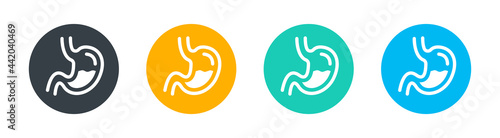 Human stomach organ vector icon set. Human stomach anatomy symbol