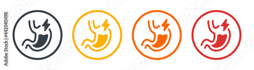 Stomach pain or Stomachache icon vector. 