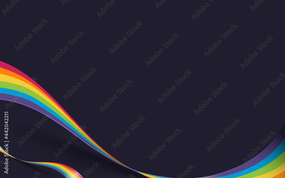 Rainbow pride ribbon. LGBT, LGBTQ Gay pride flag wave. Happy pride ...