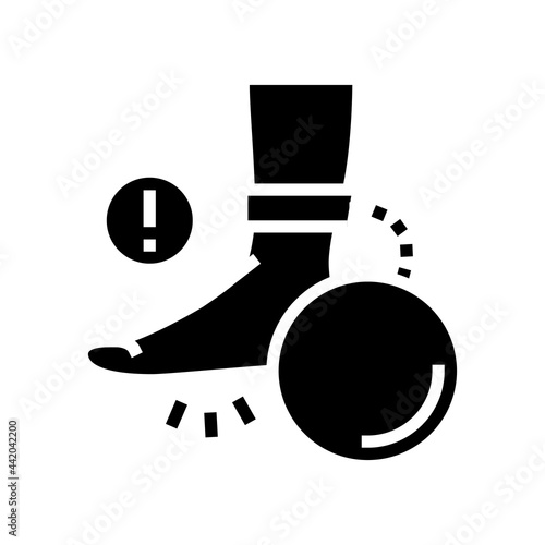 heaviness in legs flat feet glyph icon vector. heaviness in legs flat feet sign. isolated contour symbol black illustration