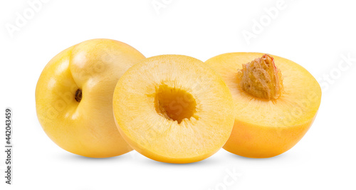 yellow nectarine fruit on white