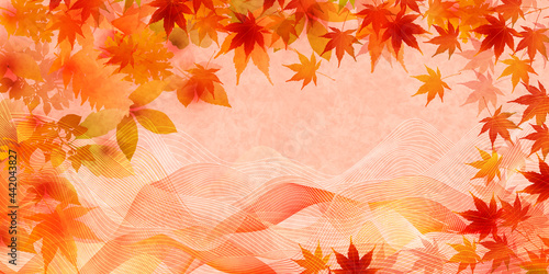 紅葉　もみじ　和紙　背景
