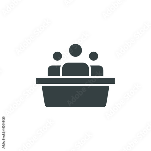 jury group committee icon, jurors glyph sign on white background - simple solid style editable vector illustration eps10