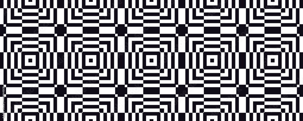 Seamless black and white square floor pattern, texture, background