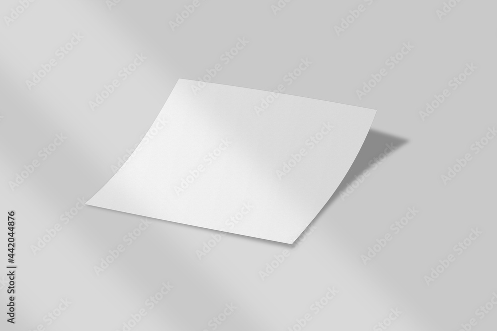 Realistic blank square flyer brochure for mockup. Paper or poster illustration. 3D Render. Realistic blank square flyer brochure for mockup. Paper or poster illustration. 3D Render.