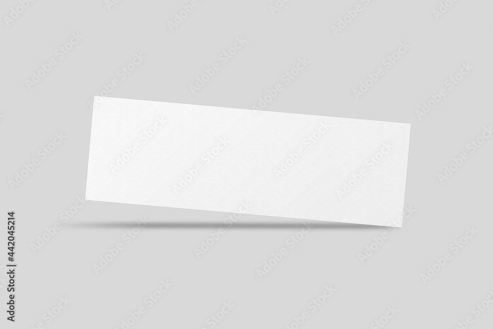 Realistic blank event ticket for mockup. Voucher or coupon illustration. 3D Render. Realistic blank event ticket for mockup. Voucher or coupon illustration. 3D Render.