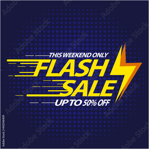 Flash Sale Design for business. Discount Banner Promotion Template. Flash Sale